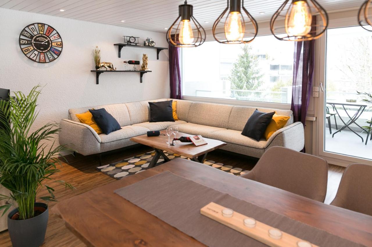 Spirit Apartments - Balkon - Bergsicht - Parkplatz Engelberg Kültér fotó
